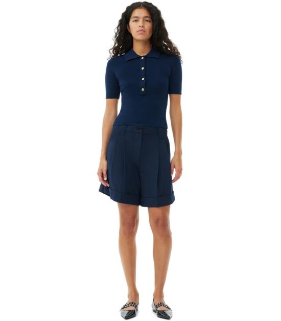  가니 숏팬츠 F9015 683 36 Blue - GANNI