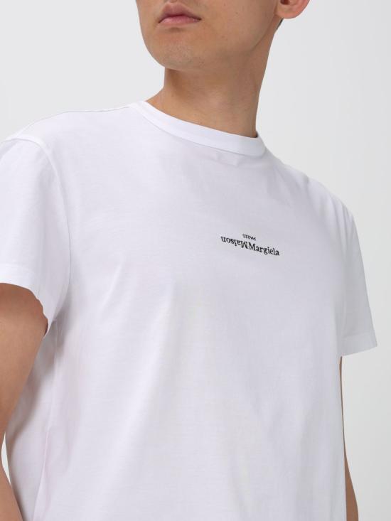 25FW 마르지엘라 디스토티드 로고 티셔츠 S30GC0701S22816 994 White - MAISON MARGIELA