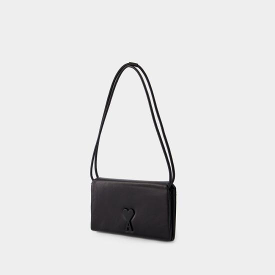  아미 레더 부레즈부 월렛 스트랩 ULL164AL0052001 BLACK - AMI