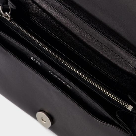  아미 레더 부레즈부 월렛 스트랩 ULL164AL0052001 BLACK - AMI