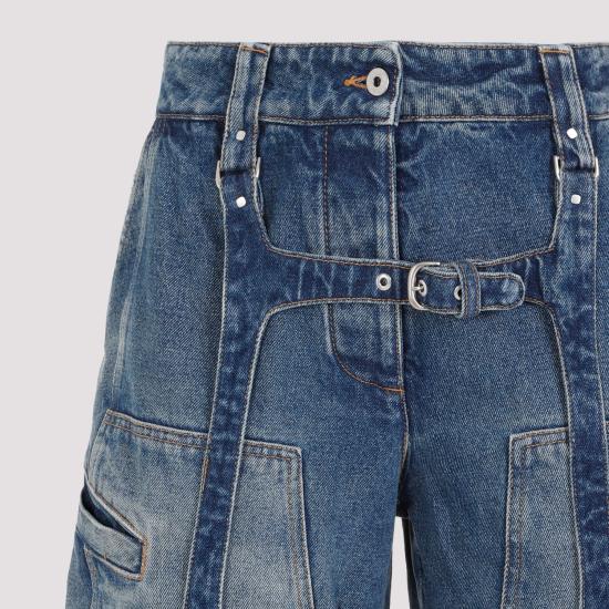 24FW 오프화이트 스트레이트 팬츠 OWYB018C99DEN001 4500 BLUE - OFF WHITE