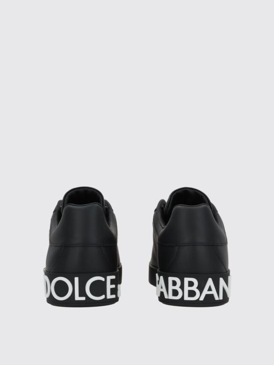 26SS 돌체앤가바나 DG 로고 카프스킨 나파 포르토피노 스니커즈 CS1772AC330 8B956 Black - DOLCE & GABBANA
