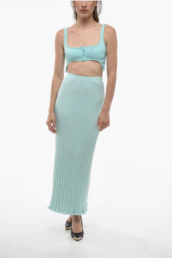  에어론 롱 스커트 AW23RSSK159430332 Light blue - AERON