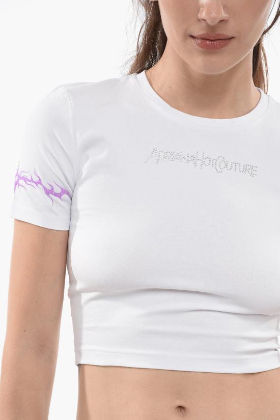  아드리아나 핫 꾸뛰르 반팔 티셔츠 AHC SLEEVE TATTOO TOP LILAC GLITTER White - ADRIANA HOT COUTURE