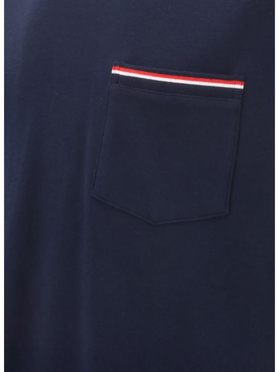 26FW 톰브라운 밀라노 코튼 오버사이즈 포켓 티셔츠 MJS183A07323 415 BLUE - THOM BROWNE