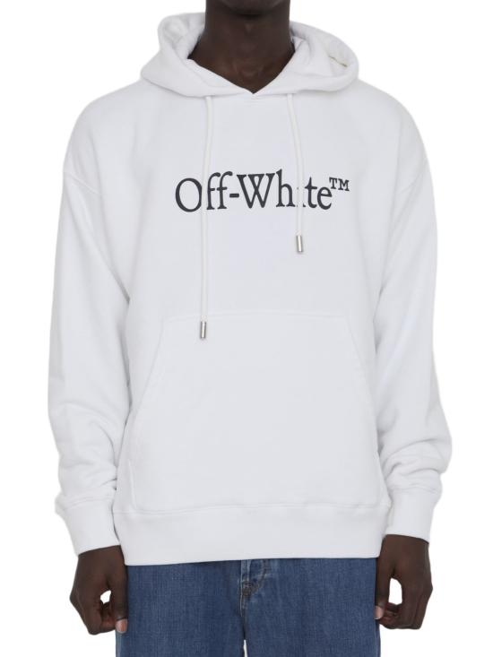 24FW 오프화이트 후드 티셔츠 OMBB085C99FLE012 0110 WHITE