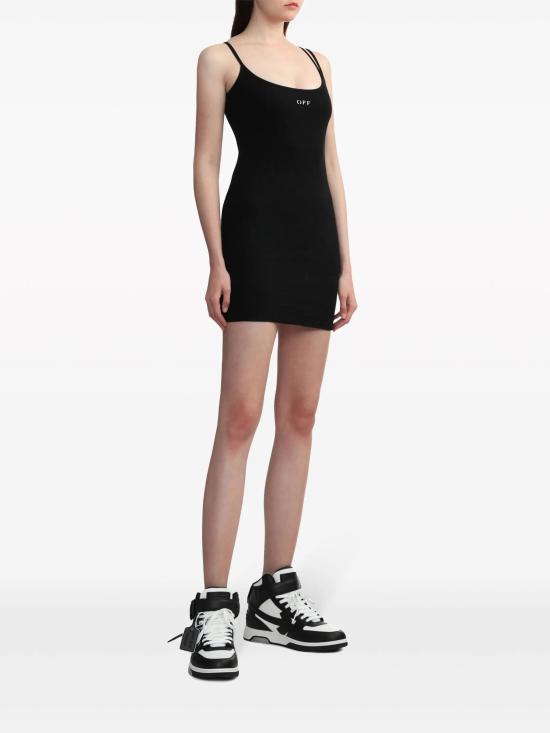 24FW 오프화이트 숏 원피스 OWDB304C99JER002 1001 BLACK WHITE - OFF WHITE