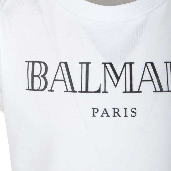 24FW [키즈] 발망 티셔츠 BV8A81 Z1751 100NE WHITE - BALMAIN