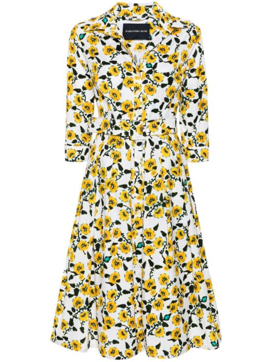  사만다 성 미디 원피스 AUDREYDRESS 094 WHITE YELLOW