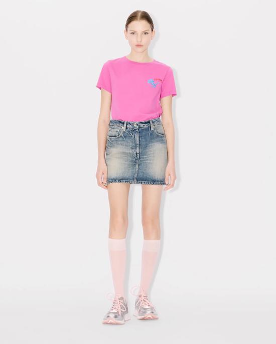  겐조 반팔 티셔츠 FE52TS1044SO 26 Fuchsia - KENZO