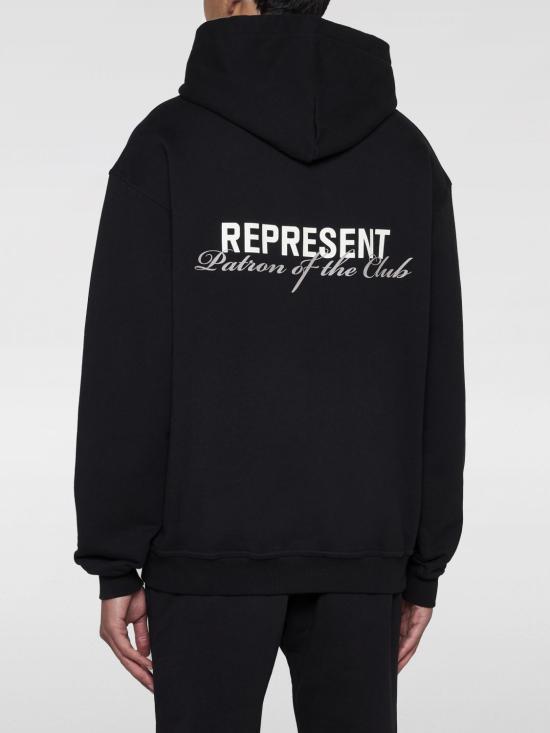 26SS 리프레젠트 후드 티셔츠 MLM4270 01 Black - REPRESENT