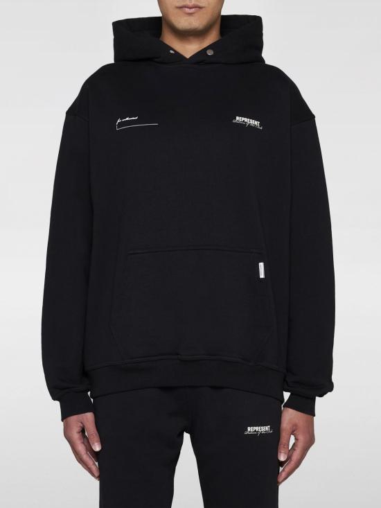 26SS 리프레젠트 후드 티셔츠 MLM4270 01 Black