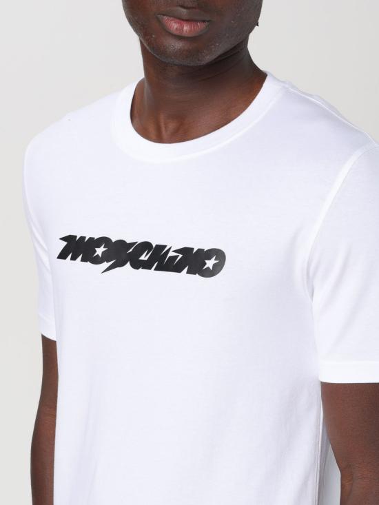  모스키노 반팔 티셔츠 07182039 1001 White - MOSCHINO
