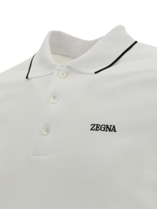 25FW 에르메네질도제냐 폴로 티셔츠 E7358A5B746 N00 WHITE - ERMENEGILDO ZEGNA