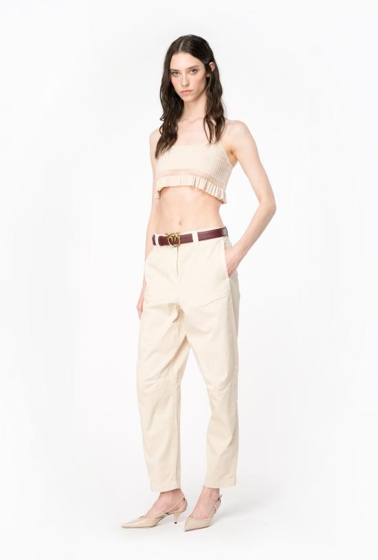  핑코 스트레이트 팬츠 103066A1OA Q25 Beige - PINKO