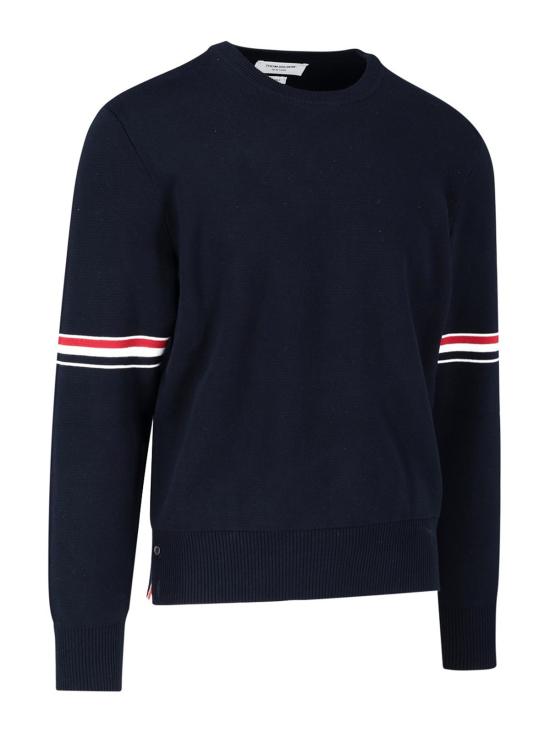  톰브라운 자카드 RWB 암밴드 니트 MKA326AY3001415 Blue - THOM BROWNE