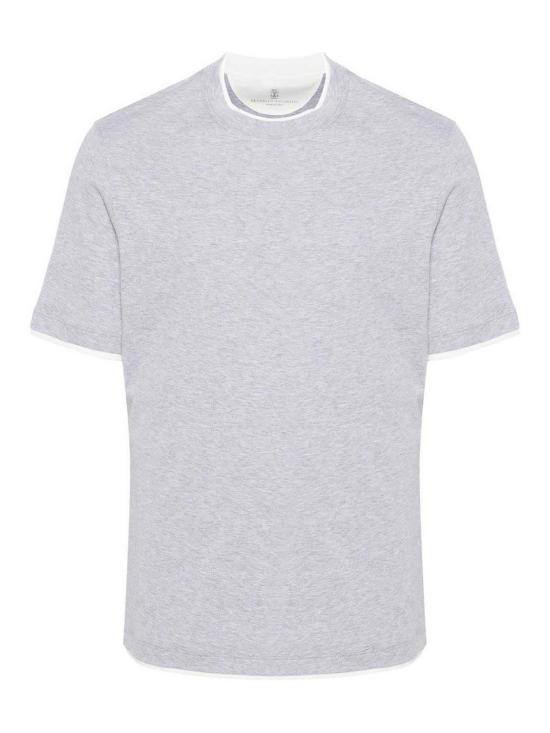  브루넬로 쿠치넬리 자수 로고 티셔츠 M0B137427CB553 White