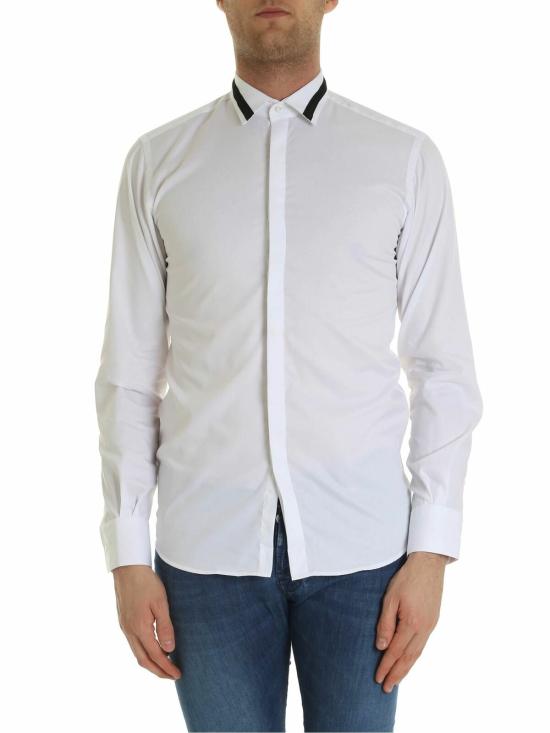  칼라거펠트 긴팔 셔츠 605113592699103 White