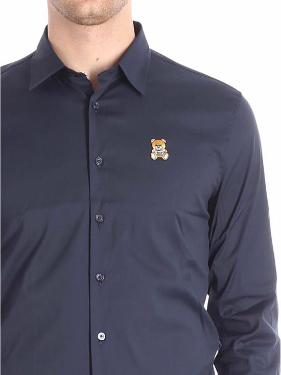  모스키노 긴팔 셔츠 020552361510 Blue - MOSCHINO