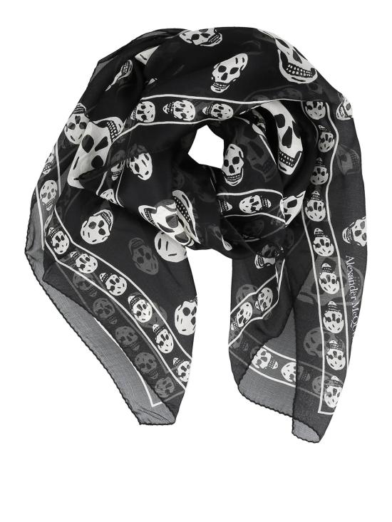 26FW 알렉산더 맥퀸 클래식 실크 스컬 5577173052Q1078 BLACK