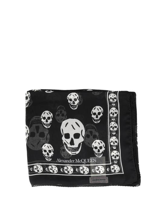 26FW 알렉산더 맥퀸 클래식 실크 스컬 5577173052Q1078 BLACK - ALEXANDER MCQUEEN