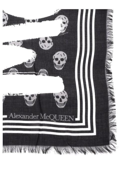 24FW 알렉산더 맥퀸 머플러/스카프 6611494418Q1078 Black - ALEXANDER MCQUEEN