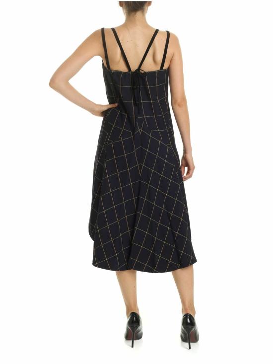  알렉산더 맥퀸 미디 원피스 572240RNF034046 Blue - ALEXANDER MCQUEEN