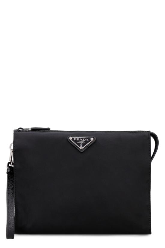 26FW 프라다 리나일론 앤 사피아노 레더 파우치 2NE7892DMH F0002 BLACK