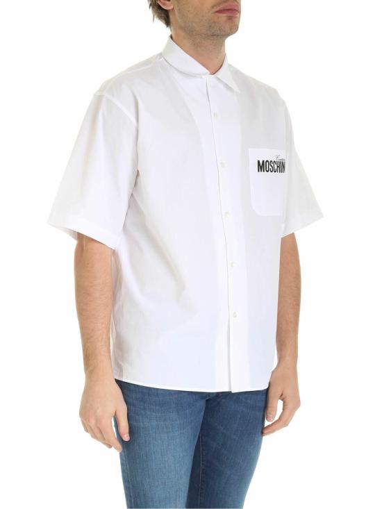  모스키노 반팔 셔츠 021602351001 White - MOSCHINO