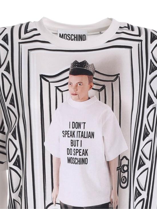  모스키노 반팔 티셔츠 071604403888 White - MOSCHINO