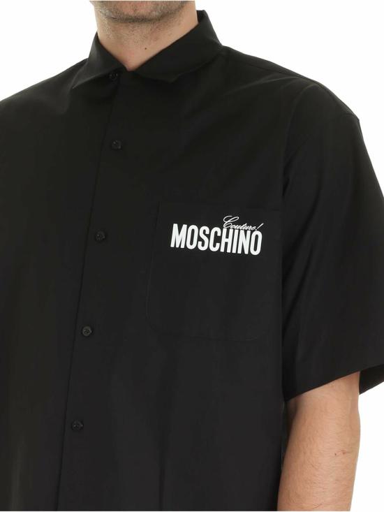  모스키노 반팔 셔츠 021602351555 Black - MOSCHINO