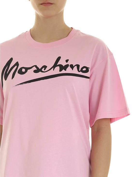  모스키노 반팔 티셔츠 070704401224 Pink - MOSCHINO