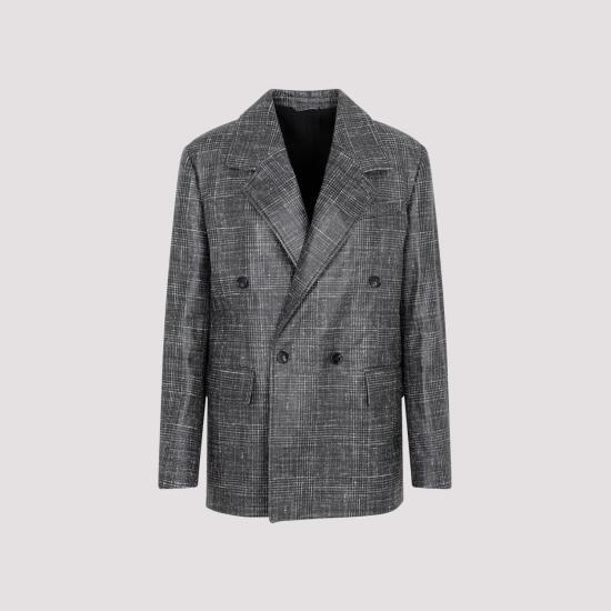  보테가베네타 가죽 자켓 739528 V2RZ0 1069 BLACK WHITE