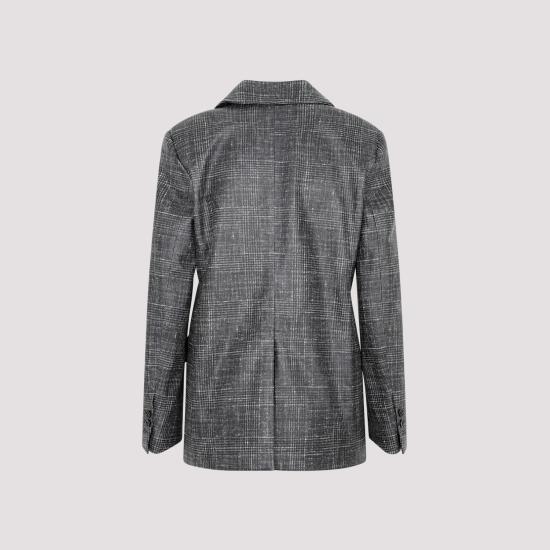  보테가베네타 가죽 자켓 739528 V2RZ0 1069 BLACK WHITE - BOTTEGA VENETA