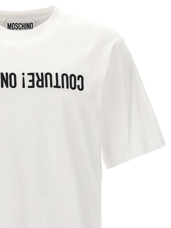 24FW 모스키노 반팔 티셔츠 J070370411001 White Black - MOSCHINO
