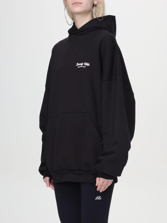 25FW 발렌시아가 후드 티셔츠 739024TQVS7 9034 Black - BALENCIAGA