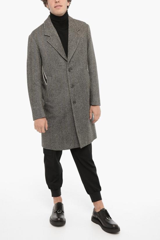  닐바렛 코트 NBV1CA041C V009C 001 Black White - NEIL BARRETT