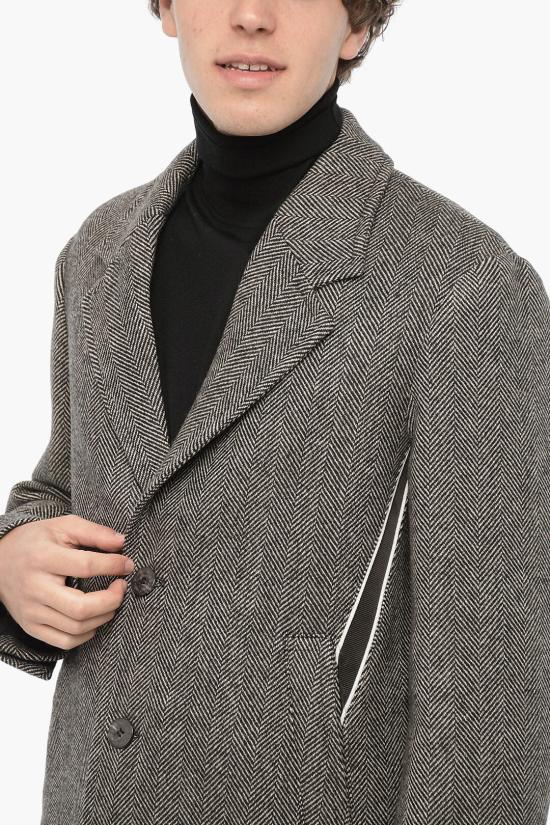  닐바렛 코트 NBV1CA041C V009C 001 Black White - NEIL BARRETT