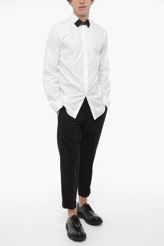  닐바렛 긴팔 셔츠 NBV6CM177C V019C 105 Black White - NEIL BARRETT