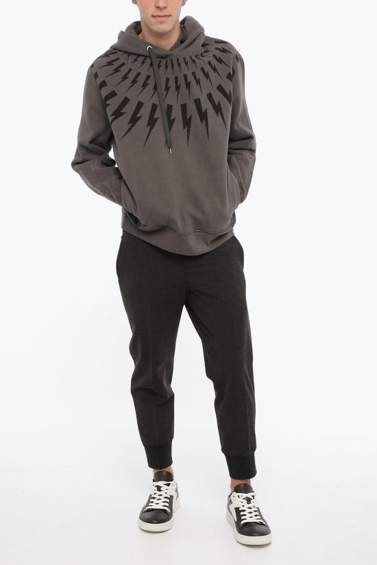  닐바렛 후드 티셔츠 NBV7JS186A V517S 035 Gray - NEIL BARRETT