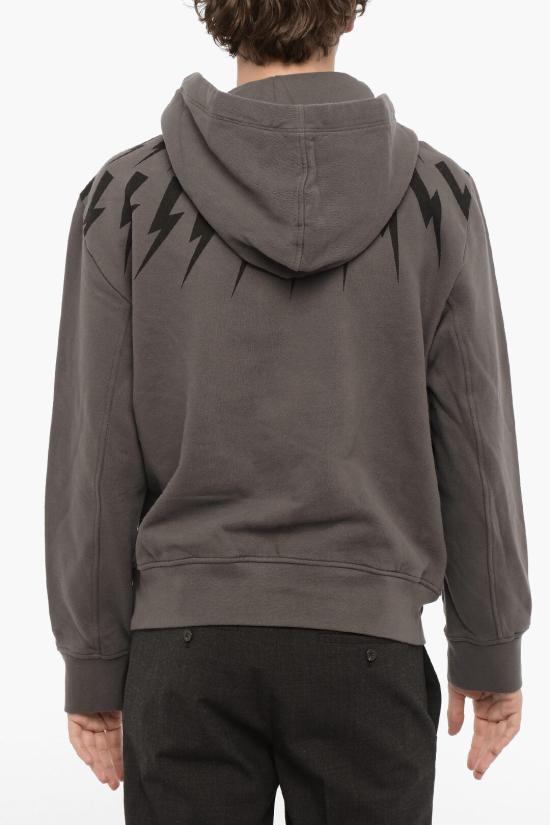  닐바렛 후드 티셔츠 NBV7JS186A V517S 035 Gray - NEIL BARRETT