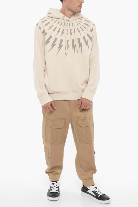  닐바렛 후드 티셔츠 NBV7JS186A V517S 252 Beige - NEIL BARRETT