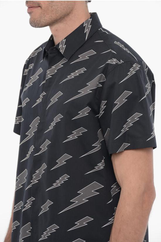  닐바렛 반팔 셔츠 NBV6CM185A V026 008 Gray - NEIL BARRETT