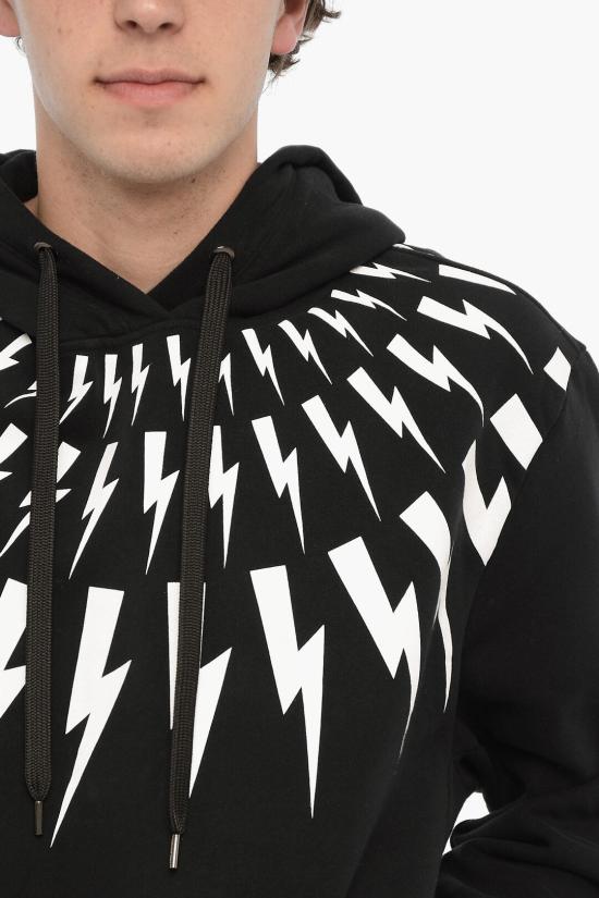  닐바렛 후드 티셔츠 NBV7JS186A V517S 051 Black - NEIL BARRETT