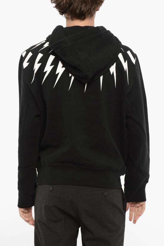  닐바렛 후드 티셔츠 NBV7JS186A V517S 051 Black - NEIL BARRETT