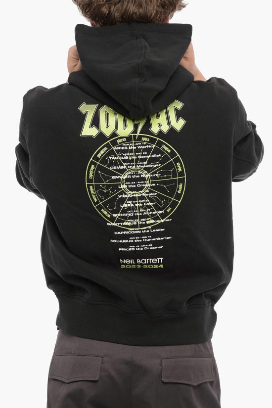  닐바렛 후드 티셔츠 NBV7JS225A V520S 001 Black - NEIL BARRETT