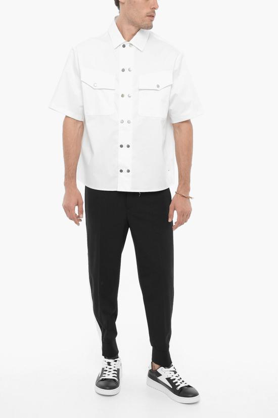  닐바렛 반팔 셔츠 NBV6CM181A V022 100 White - NEIL BARRETT