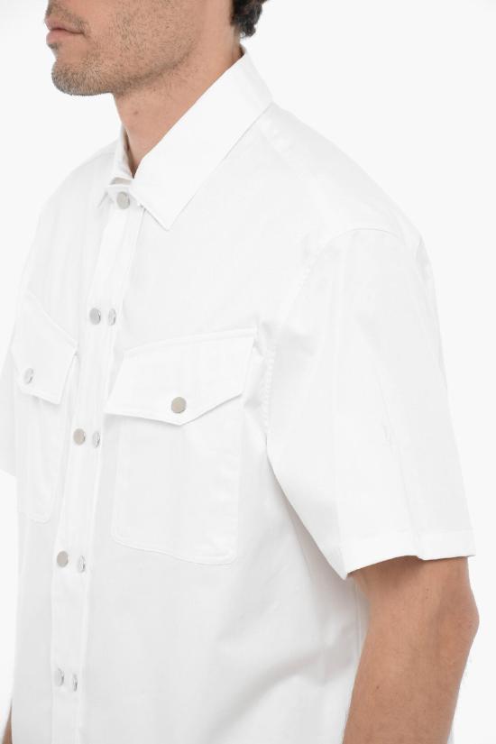  닐바렛 반팔 셔츠 NBV6CM181A V022 100 White - NEIL BARRETT