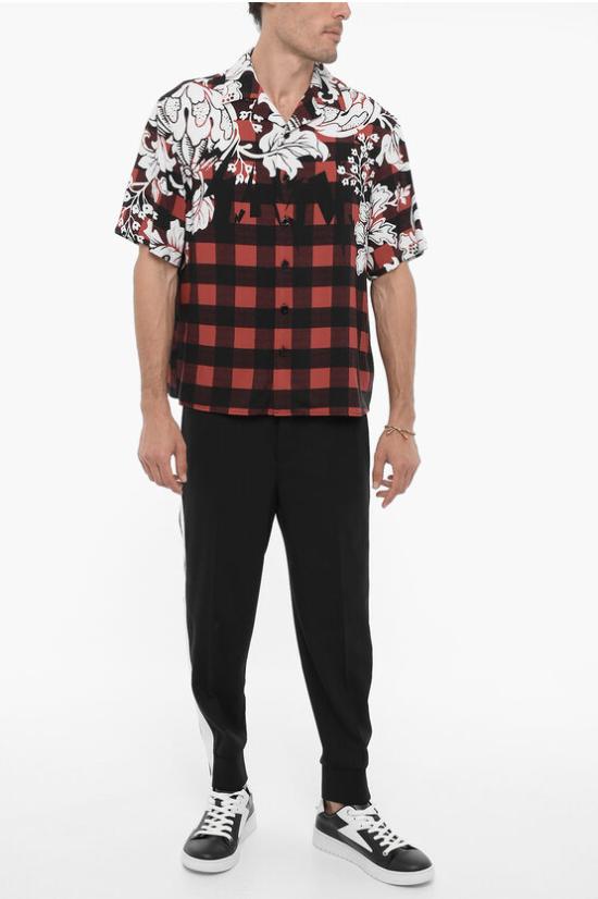  닐바렛 반팔 셔츠 NBV6CM186A V024 026 Bianco Rosso - NEIL BARRETT