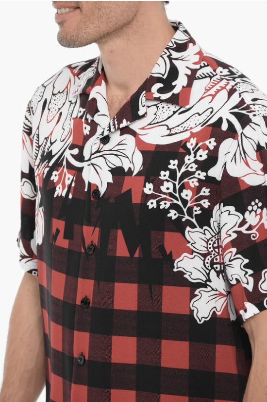  닐바렛 반팔 셔츠 NBV6CM186A V024 026 Bianco Rosso - NEIL BARRETT